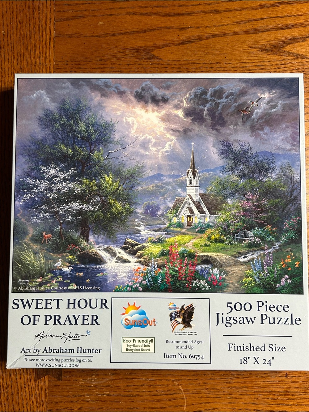 "Sweet Hour of Prayer" 500-Piece Jigsaw Puzzle by Abraham Hunter - Multicolor